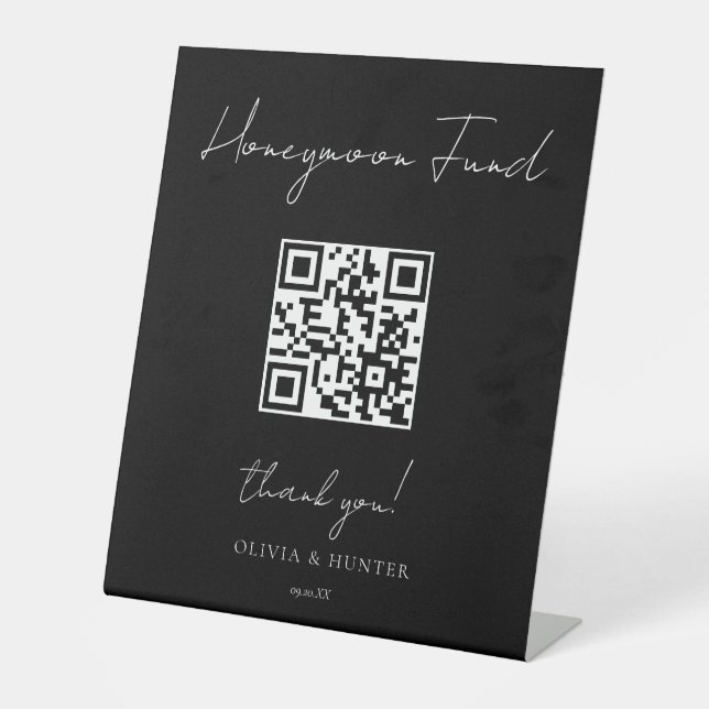 Expositor En L Elegante Boda manuscrito Rótulo del fondo de luna  (Anverso)