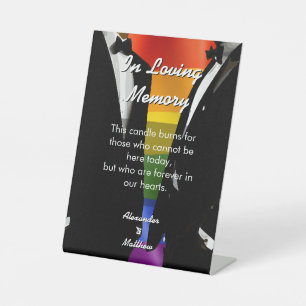 Expositor En L Elegante Boda Moderna de Hombres Gays Arcoíris En