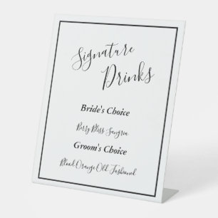 Expositor En L Elegante Boda moderno Rótulo de bebidas