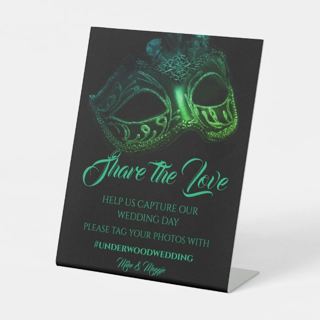 Expositor En L Elegante Boda Poster Pedestal Rótulo (Anverso)