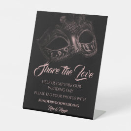 Expositor En L Elegante Boda Poster Pedestal Rótulo