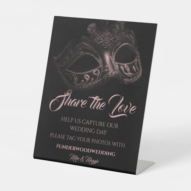 Expositor En L Elegante Boda Poster Pedestal Rótulo (Anverso)