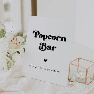 Expositor En L Elegante boda retro blanco y negro Popcorn bar