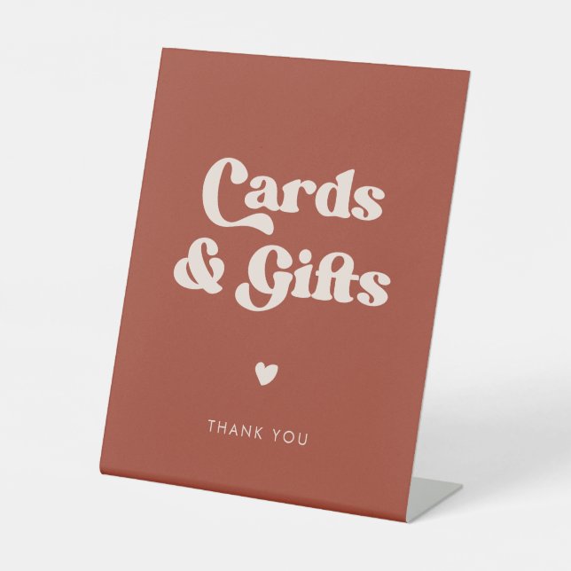 Expositor En L Elegante boda retro de tarjetas de terracota y reg (Anverso)