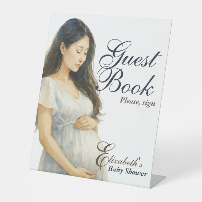 Expositor En L Elegante Boho Asian Mom To Be Guest Book (Anverso)