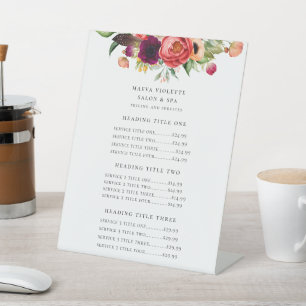 Expositor En L Elegante Boho Floral Business Service/Precios