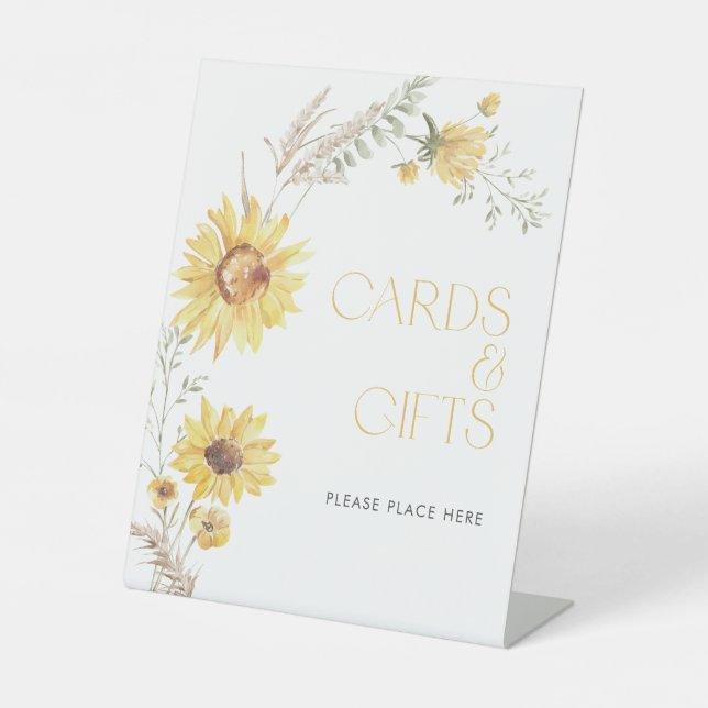 Expositor En L Elegante Boho Sunflower Cards & Gifts Shower (Anverso)