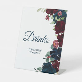 Expositor En L Elegante Borgoña y ducha azul marina bebe Rótulo