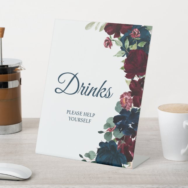 Expositor En L Elegante Borgoña y ducha azul marina bebe Rótulo (In Situ)