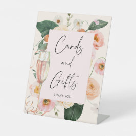 Expositor En L Elegante Brunch Floral Rosa y ducha Bubbly Bridal