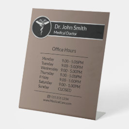 Expositor En L Elegante Caducto Médico Blanco Negro Abriendo Hora