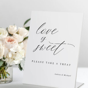 Expositor En L Elegante caligrafía Boda El amor es dulce
