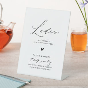 Expositor En L Elegante caligrafía Damas Boda Cesta de baño