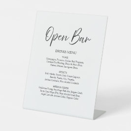 Expositor En L Elegante caligrafía de guión abierto bar Boda blan