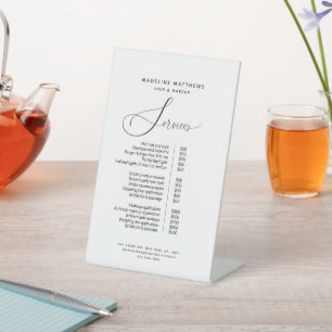 Expositor En L Elegante caligrafía Lista de precios de venta en b