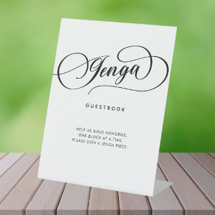 Expositor En L Elegante caligrafía Rótulo Boda del libro de huésp