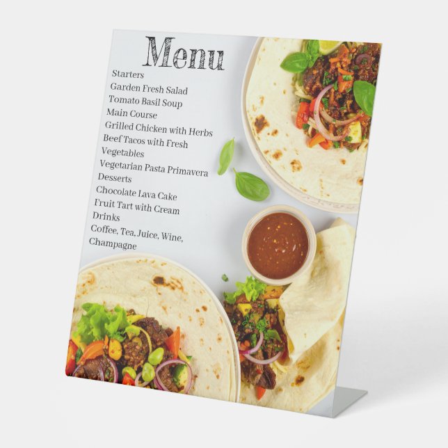 Expositor En L Elegante carta de menú de bodas - Comida moderna (Anverso)