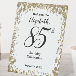 Expositor En L Elegante cartel de bienvenida por 85 cumpleaños co