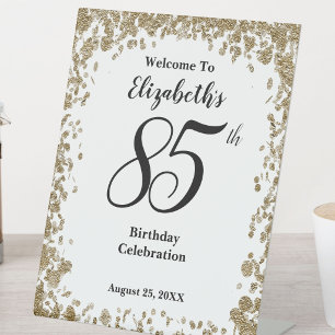 Expositor En L Elegante cartel de bienvenida por 85 cumpleaños co
