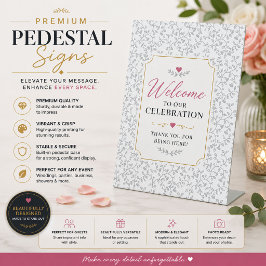 Expositor En L Elegante cartel de pedestal de vid silvestre plate