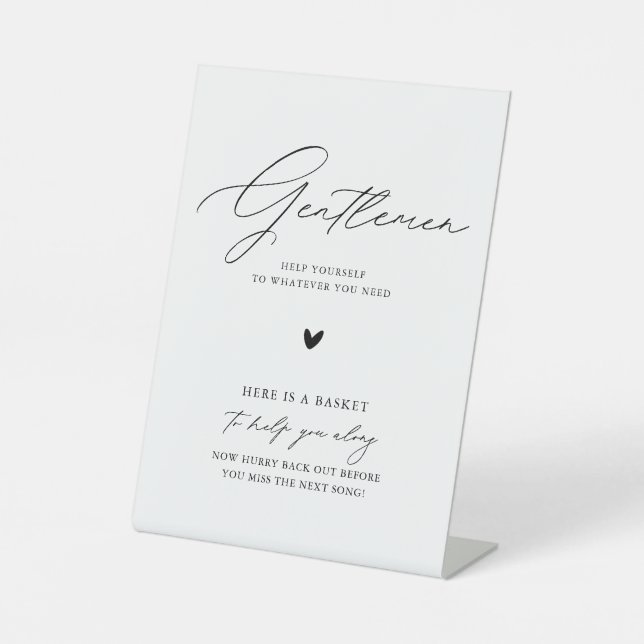 Expositor En L Elegante cesta de baño Boda de caligrafía negra (Anverso)