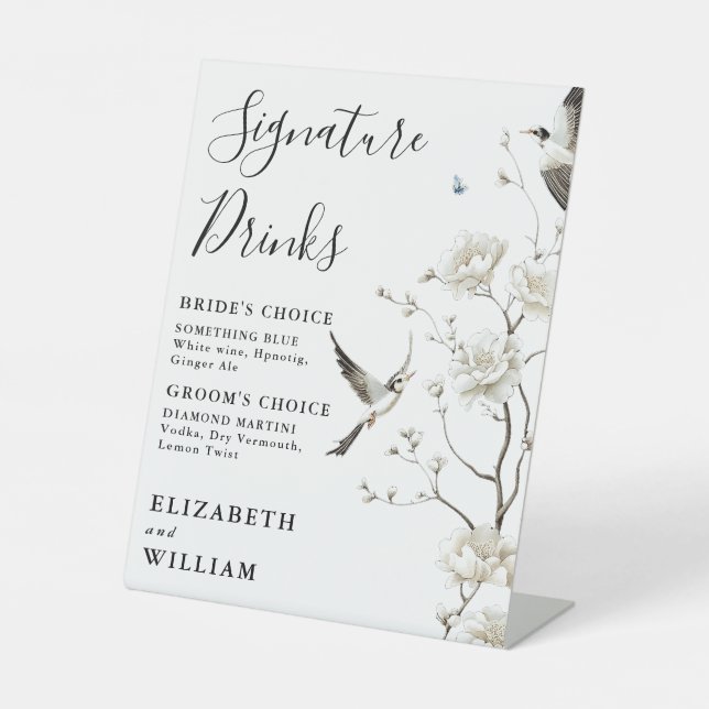 Expositor En L Elegante Chinoiserie Boda de bebidas (Anverso)