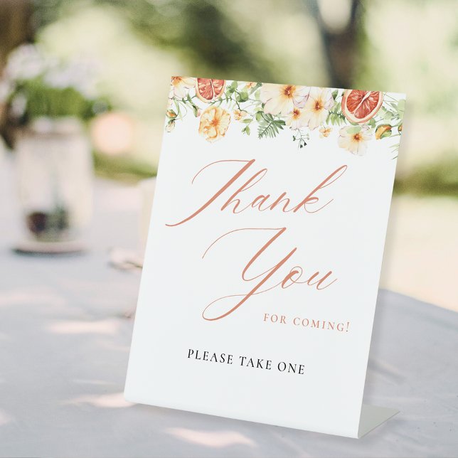 Expositor En L Elegante Citrus Floral Bridal Ducha Favor Rótulo (Subido por el creador)