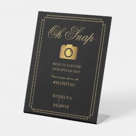 Expositor En L Elegante Clásico Art Deco Negro Y Oro Oh Snap