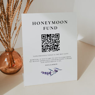 Expositor En L Elegante código QR del Fondo de luna de miel de la