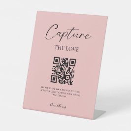 Expositor En L Elegante código QR para compartir fotos de boda en