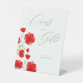 Expositor En L Elegante color de agua rojo adormidera Regalos Flo