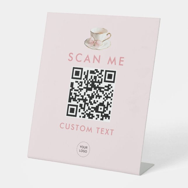 Expositor En L Elegante Coquette Preppy Té Rosa con Bow (Anverso)