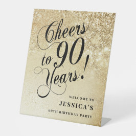 Expositor En L Elegante Cumpleaños 90 en Oro