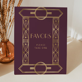 Expositor En L Elegante Deco Vintage Borgoña Boda de Oro Favorito