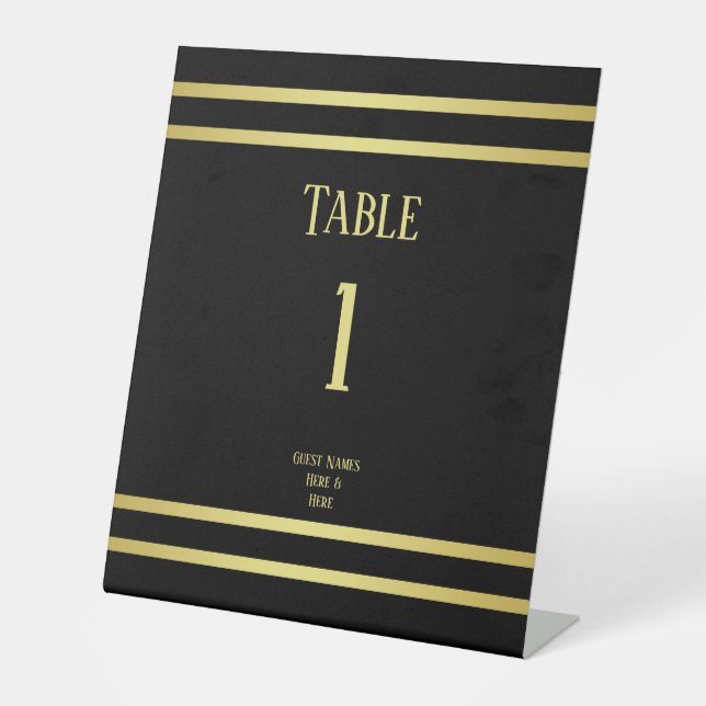 Expositor En L Elegante Día de Oro Masculino y Nacimiento Negro (Anverso)