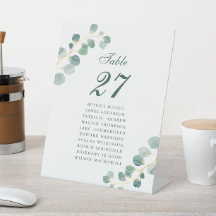 Expositor En L Elegante Eucalyptus Boda Nombre de invitado Número
