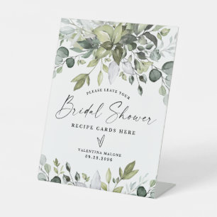 Expositor En L Elegante Eucalyptus Bridal Ducha Tarjetas de Recet