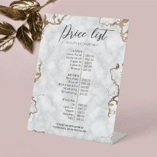 Expositor En L Elegante Faux Gold & Marble Beauty Salon Price Lis