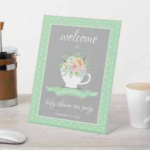 Expositor En L Elegante Fiesta de té Baby Shower Floral Teacup