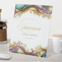 Expositor En L Elegante Fiesta Quinceanera Welcome ID1029