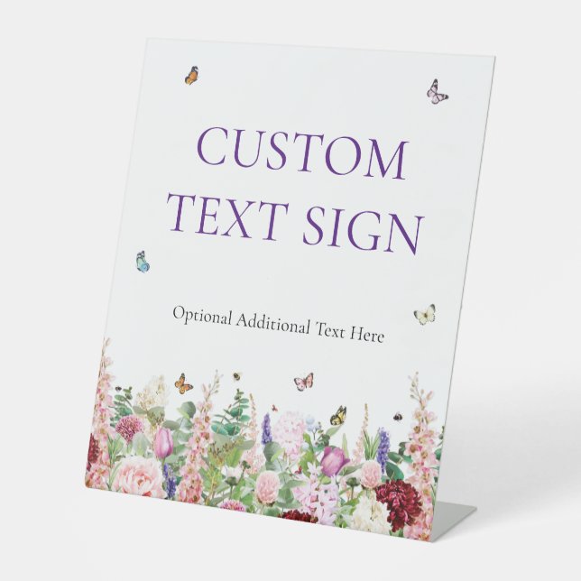 Expositor En L Elegante Floral & Butterflies Ducha Nupcial (Anverso)