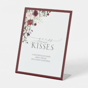 Expositor En L Elegante Floral de color borgoñoso cuántos besos
