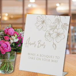 Expositor En L Elegante Floral De Oro Hacer Un Rótulo Peatonal Bo