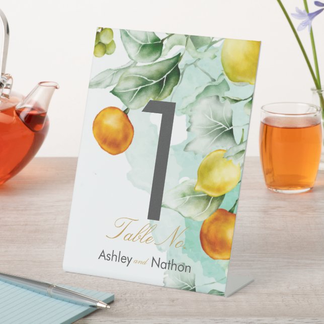 Expositor En L Elegante floral & Frutas acuarela verano Boda (In Situ)