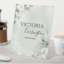 Elegante Floral Gold Green Business