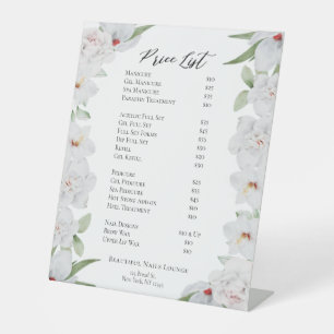 Expositor En L Elegante Floral Profesional Nail Salon Price List
