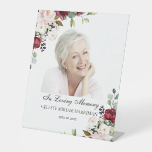 Expositor En L Elegante foto de funeral de color rosa rosa rosa r