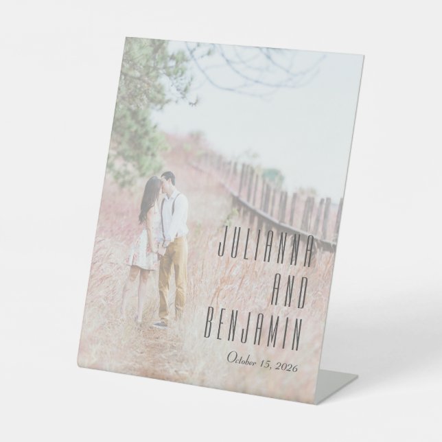 Expositor En L Elegante foto moderna overlay boda personalizada (Anverso)