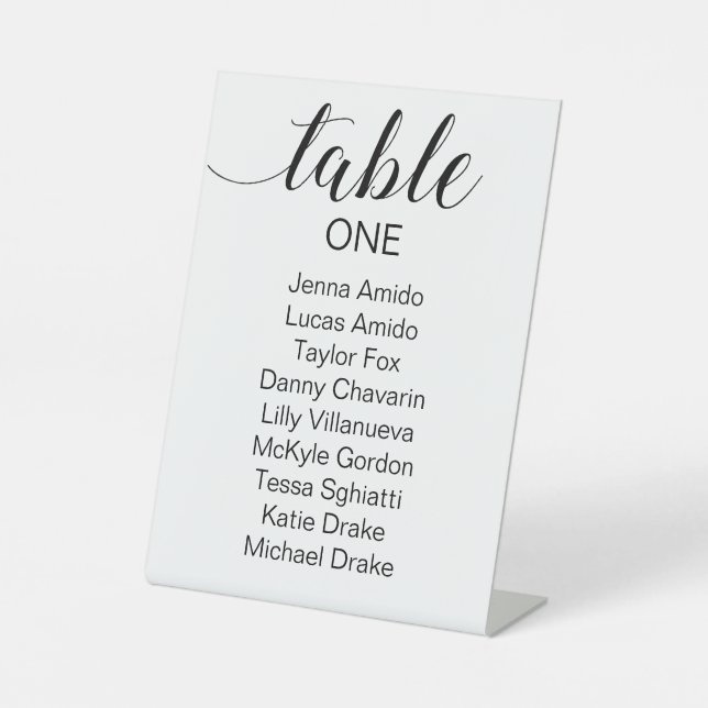 Expositor En L Elegante gráfico de asientos de Boda de escritura  (Anverso)