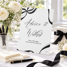 Elegante letrero de consejos para la ducha nupcial